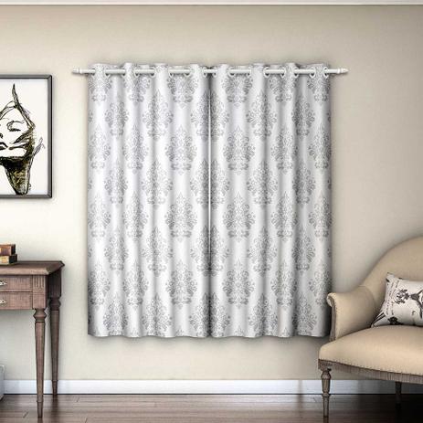 Cortina Corta Luz Estampado Para Varão 220 x 280cm Imperial - Adomes Menor preço em Cortina Corta Luz Estampado Para Varão 220 x 280cm Imperial - Adomes
