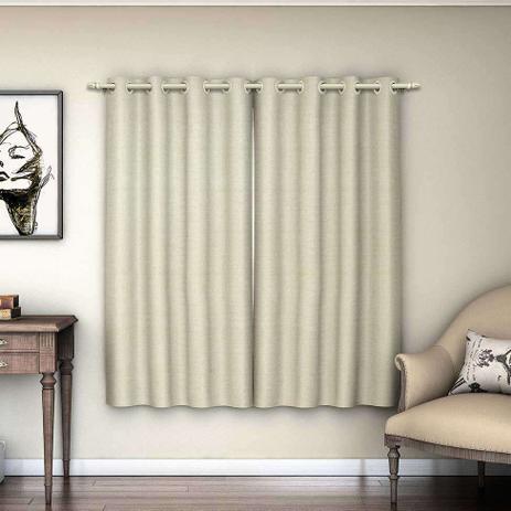 Cortina Corta Luz Estampado Para Varão 220 x 280cm Juta - Adomes Menor preço em Cortina Corta Luz Estampado Para Varão 220 x 280cm Juta - Adomes