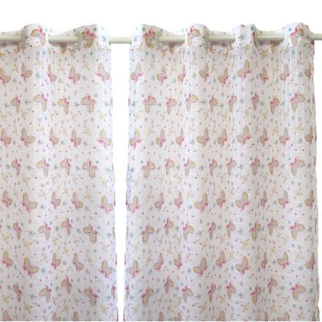 Cortina Cozinha Voil Estampado 120x200cm Borboleta - Bordart Menor preço em Cortina Cozinha Voil Estampado 120x200cm Borboleta - Bordart