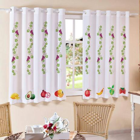 Cortina De Cozinha 100 PVC 2,00m x 1,25m Estampa Frutas Para Varão Simples - Tutti casa Menor preço em Cortina De Cozinha 100 PVC 2,00m x 1,25m Estampa Frutas Para Varão Simples - Tutti casa