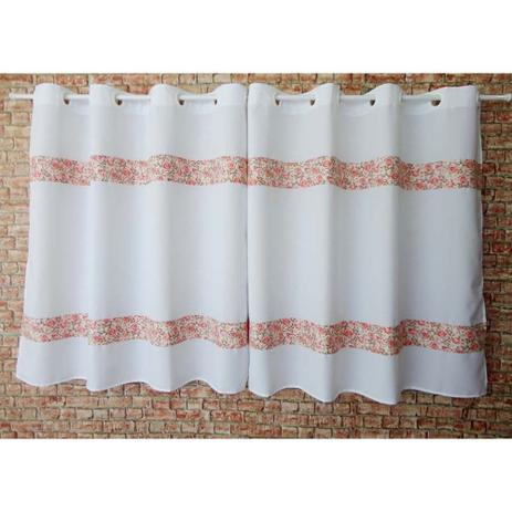 Cortina de Cozinha Barradinho 2,00m x 1,20m - Floral - Recanto da costura Menor preço em Cortina de Cozinha Barradinho 2,00m x 1,20m - Floral - Recanto da costura