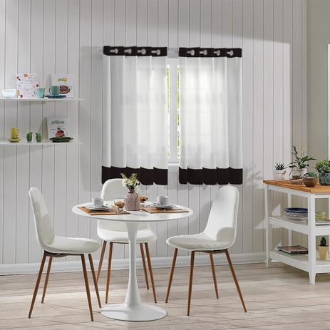Cortina De Cozinha Branca Voil Com Barra 2,80x1,50 Para Varão - Confecções elba Menor preço em Cortina De Cozinha Branca Voil Com Barra 2,80x1,50 Para Varão - Confecções elba