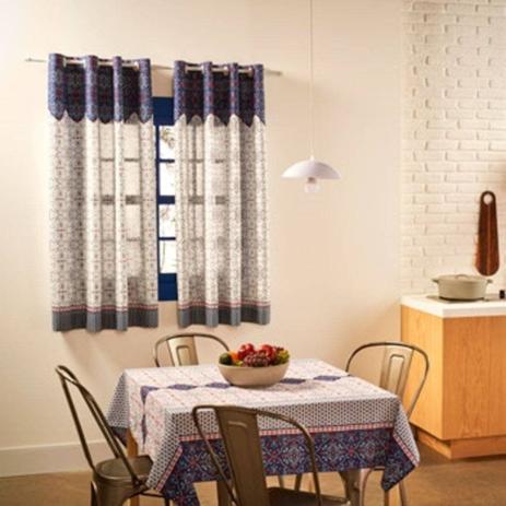 Cortina de Cozinha Estampada Toscana 2,60x1,40m Santista Menor preço em Cortina de Cozinha Estampada Toscana 2,60x1,40m Santista
