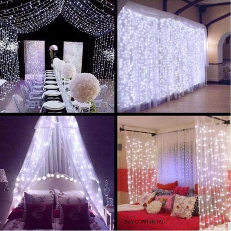 Cortina De Luz Led 2,8 M X 2,5 M Branco 500l Casamentos - Azy comercial Menor preço em Cortina De Luz Led 2,8 M X 2,5 M Branco 500l Casamentos - Azy comercial