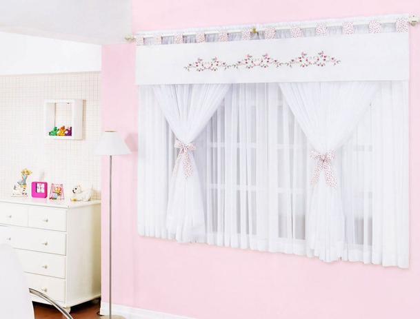 Cortina de Quarto para Menina Loren 2 metros cor Branca para Varão Duplo - Cortina Loren - Bernadete casa Menor preço em Cortina de Quarto para Menina Loren 2 metros cor Branca para Varão Duplo - Cortina Loren - Bernadete casa