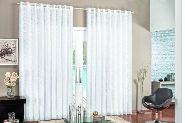 Cortina De Renda Branca Para Sala 2,0m X 1,70m Varão Simples - Rose jordao Menor preço em Cortina De Renda Branca Para Sala 2,0m X 1,70m Varão Simples - Rose jordao