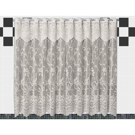 Cortina de Renda Copa e Cozinha Nova Karla 2,00x 1,20m P/ Varão Cortilester Menor preço em Cortina de Renda Copa e Cozinha Nova Karla 2,00x 1,20m P/ Varão Cortilester