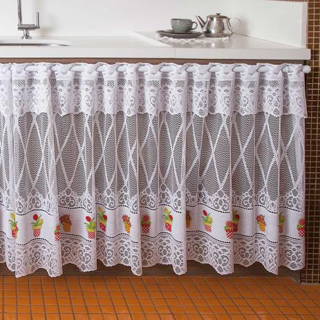 Cortina de Renda P/ Pia - Vasinho - 1,50m x 0,80m - P/ Varão - Interlar Menor preço em Cortina de Renda P/ Pia - Vasinho - 1,50m x 0,80m - P/ Varão - Interlar