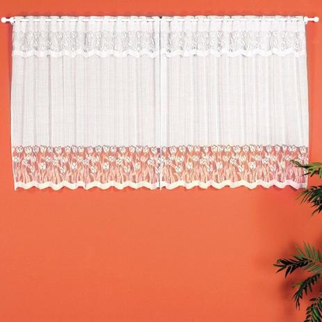 Cortina de Renda para Cozinha 2,00m x 1,20m Holandesa Suzigan Menor preço em Cortina de Renda para Cozinha 2,00m x 1,20m Holandesa Suzigan