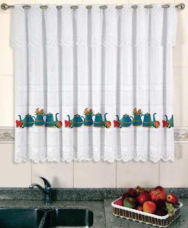 Cortina De Renda Para Cozinha Bartolini 2,20x1,20+30cm Bule Azul Cortilester é boa?