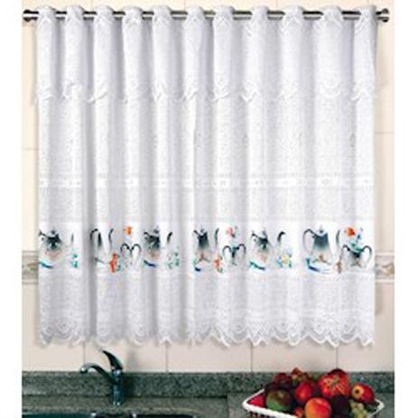 Cortina De Renda Para Cozinha Bartolini 220X120cm+bandô 30cm - Cortilester Bule Cinza Menor preço em Cortina De Renda Para Cozinha Bartolini 220X120cm+bandô 30cm - Cortilester Bule Cinza