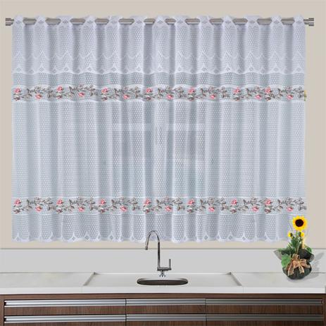 Cortina de Renda para Cozinha Botticelli 2,20x1,20+30cm Florzinha - Cortilester é boa?