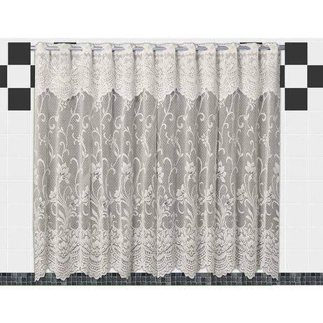 Cortina De Renda Para Cozinha Karla Bege 2,00x1,20+30cm - Cortilester Menor preço em Cortina De Renda Para Cozinha Karla Bege 2,00x1,20+30cm - Cortilester
