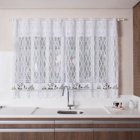 Cortina de Renda - Valência - Vaquinha - 2,00m x 1,20m - P/ Varão - Interlar Menor preço em Cortina de Renda - Valência - Vaquinha - 2,00m x 1,20m - P/ Varão - Interlar