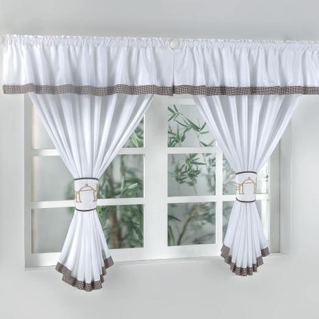 Cortina De Varão Cozinha Gourmet Bordada 2,00m X 1,30m - Branca - Guga tapetes é ruim? Cortina De Varão Cozinha Gourmet Bordada 2,00m X 1,30m - Branca - Guga tapetes é boa?