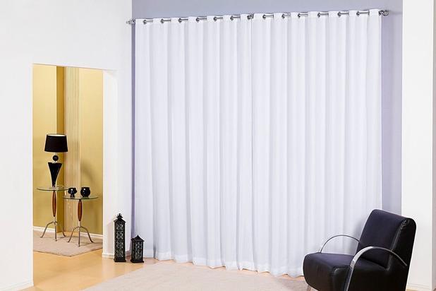 Cortina De Varão Voil Branco 4,00x2,50 Forro Microfibra - Confecções elba Menor preço em Cortina De Varão Voil Branco 4,00x2,50 Forro Microfibra - Confecções elba