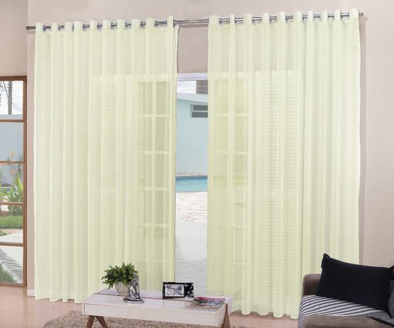 Cortina De Varão Voil Pérola Sala Ou Quarto 4,00x2,30 Ilhós Cromado - Confecções elba Menor preço em Cortina De Varão Voil Pérola Sala Ou Quarto 4,00x2,30 Ilhós Cromado - Confecções elba