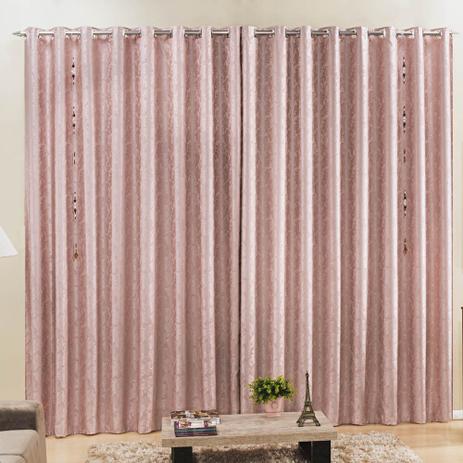Cortina Devorê para Varão Tecido Jacquard Estampado Trabalhado 3,00 x 2,80 Metros Alt - Rosê - Cor E Brilhos Menor preço em Cortina Devorê para Varão Tecido Jacquard Estampado Trabalhado 3,00 x 2,80 Metros Alt - Rosê - Cor E Brilhos