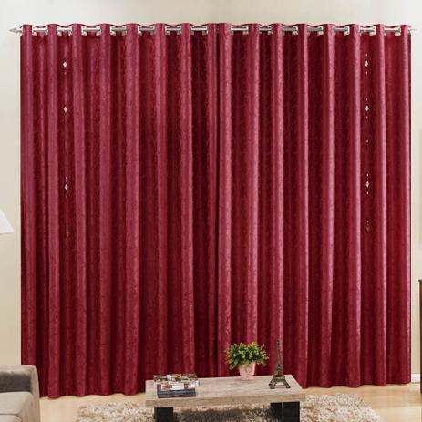 Cortina Devorê para Varão Tecido Jacquard Estampado Trabalhado 3,00 x 2,80 Metros Alt - Vermelha - Cor e brilhos Menor preço em Cortina Devorê para Varão Tecido Jacquard Estampado Trabalhado 3,00 x 2,80 Metros Alt - Vermelha - Cor e brilhos