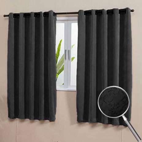Menor preço em Cortina Donna 280x170 cm Blackout Suede Mescla Grafite