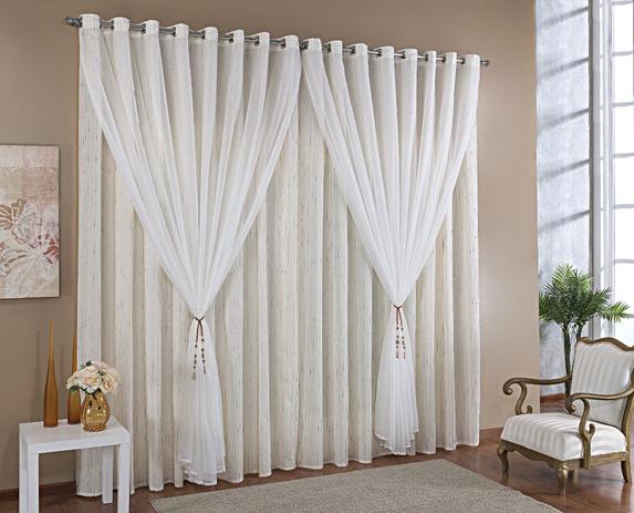 Cortina Dubai 4,00m x 2,80m Sala e Quarto Varão Simples Promoção Palha - Finos enxovais é boa?