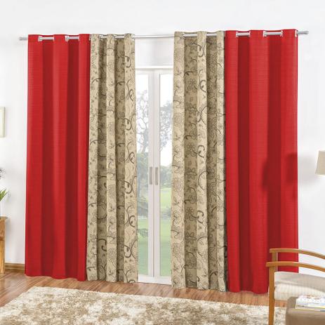 Cortina Dublin Varão Simples 3,00m x 2,50m - Vermelho - Rosdry enxovais Menor preço em Cortina Dublin Varão Simples 3,00m x 2,50m - Vermelho - Rosdry enxovais