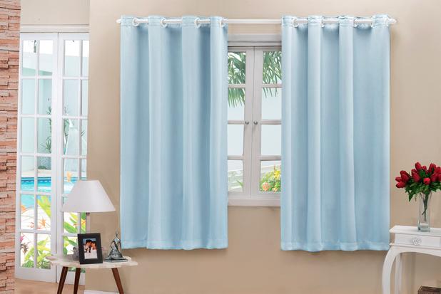 Cortina Eddi Blackout Corta Luz em Tecido 2,80m x 1,60m Azul - Home fernandes Menor preço em Cortina Eddi Blackout Corta Luz em Tecido 2,80m x 1,60m Azul - Home fernandes