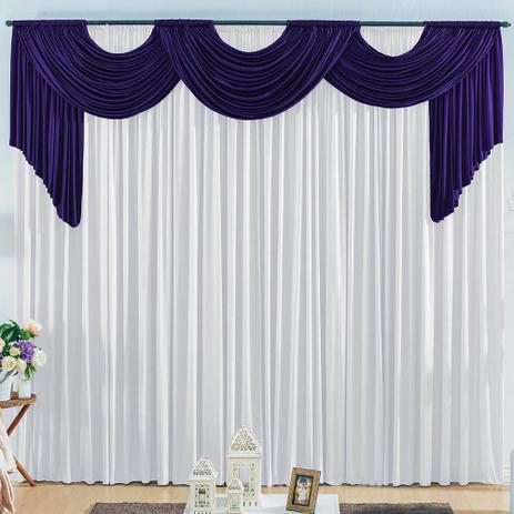 Cortina Emilly para Varão Tecido Malha Gel 2,00 x 1,70 Metros p/ Janela - Roxo e Branco - Zilu enxovais Menor preço em Cortina Emilly para Varão Tecido Malha Gel 2,00 x 1,70 Metros p/ Janela - Roxo e Branco - Zilu enxovais