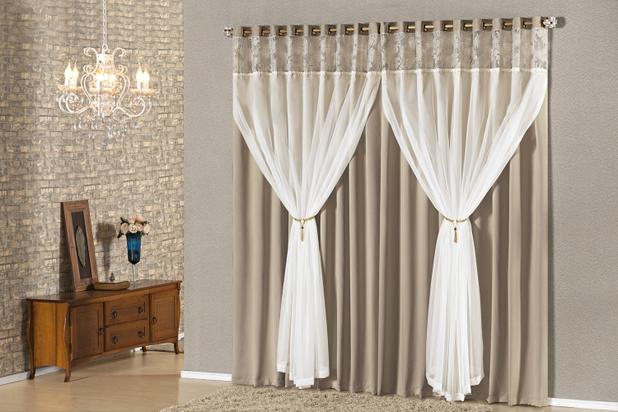 Cortina Esmeralda Tecido Blackout com Voil  4,00 m x 2,70 m Cor 68 - Home fernandes é boa?