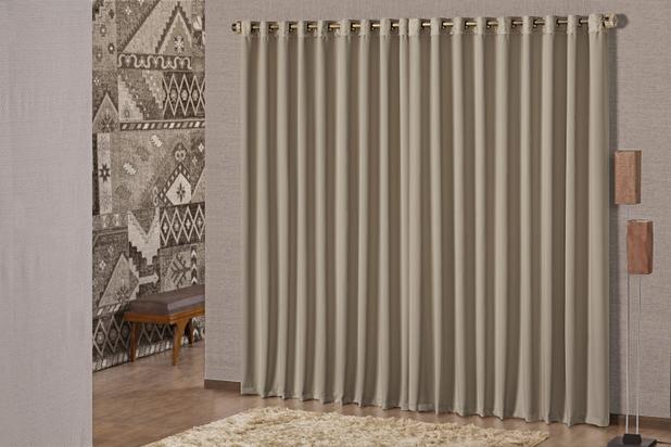 Cortina Ester Blackout Para Varão 3,00m X 2,50m. Bege - Home fernandes é boa?
