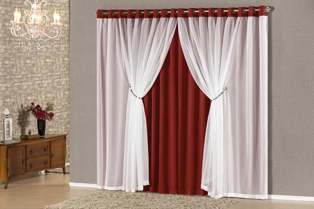 Cortina Eudora Semi Blackout  com Voil  4,00 m x 2,70 m Cor 06 - Home fernandes é boa?