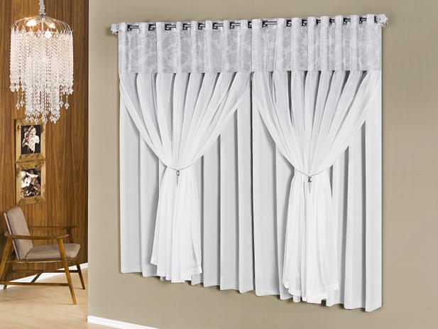 Cortina Flora Blackout Com Voal 2,00m x 1,70m. Gelo - Home fernandes é boa?