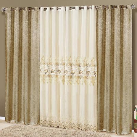 Cortina Florida Dourado 3,00M X 2,70M - Dourados enxovais é boa?