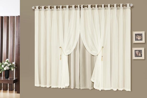 Cortina Idealle Blackout Corta Luz 3,00m x 2,50m. Palha - Home fernandes Menor preço em Cortina Idealle Blackout Corta Luz 3,00m x 2,50m. Palha - Home fernandes