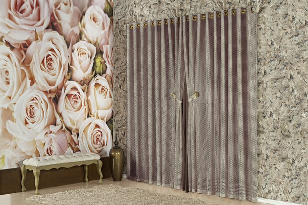 Cortina Império Com Renda Para Varão 3,00m X 2,70m. Tabaco - Home fernandes Menor preço em Cortina Império Com Renda Para Varão 3,00m X 2,70m. Tabaco - Home fernandes