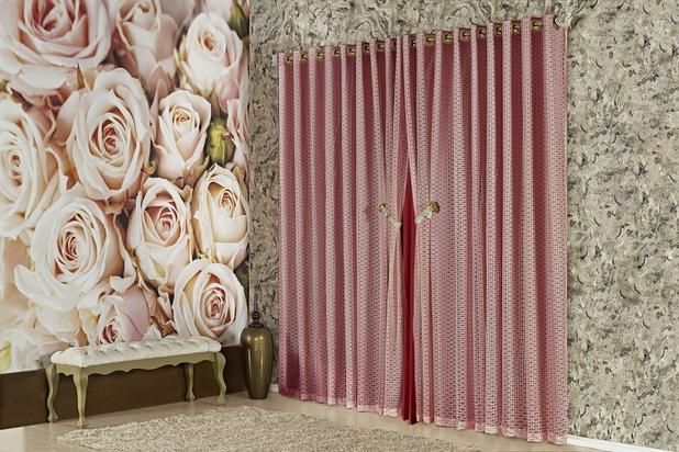 Cortina Império Com Renda Para Varão 3,00m X 2,70m. Vermelho - Home fernandes Menor preço em Cortina Império Com Renda Para Varão 3,00m X 2,70m. Vermelho - Home fernandes
