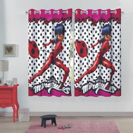 Cortina Infantil 2 Folhas Ladybug Algodão Lepper 1,80mx3,00m Vermelho Menor preço em Cortina Infantil 2 Folhas Ladybug Algodão Lepper 1,80mx3,00m Vermelho