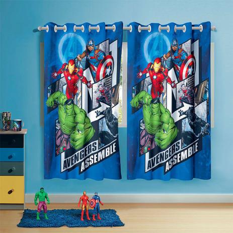 Cortina Infantil com Ilhós Estampada Avengers Lepper 50284 Menor preço em Cortina Infantil com Ilhós Estampada Avengers Lepper 50284