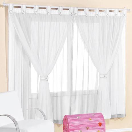 Cortina Infantil Juvenil para Varão Tecido Voal 2,00 x 1,70 Metros Alt - Branca - Rose jordão é boa?