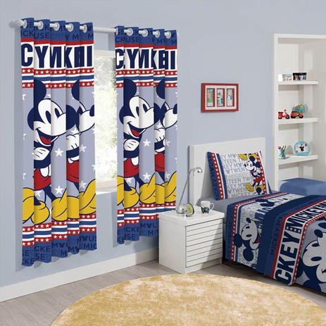 Cortina Infantil - Mickey Mouse - C/ Blackout - 2,80m x 1,80m - P/ Varão - Santista Menor preço em Cortina Infantil - Mickey Mouse - C/ Blackout - 2,80m x 1,80m - P/ Varão - Santista