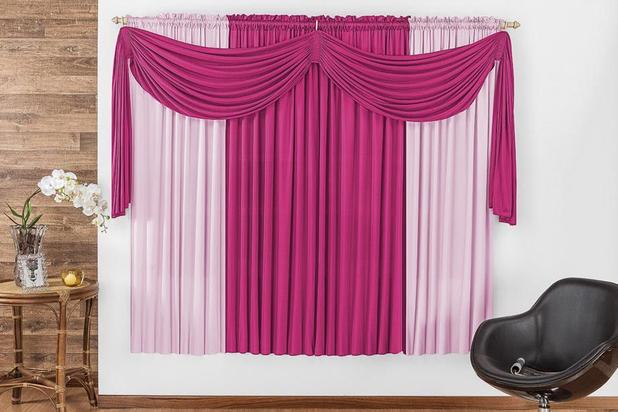 Cortina Iza para varão simples linha básica 2m Pink/Rosa - Rose jordão é boa?