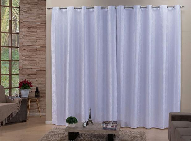 Cortina Jacquard 2 Metros Blackout Corta Luz Branco - J.f shopp Menor preço em Cortina Jacquard 2 Metros Blackout Corta Luz Branco - J.f shopp
