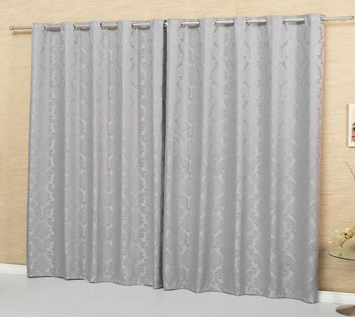 cortina jacquard brasao 5 00m x 2 70m cinza marias enxoval