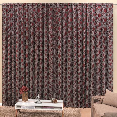 Cortina Jacquard Estampada Floral Vinho 3,00 x 1,70 para Varão Simples 2,00 Metros - Rose jordão cortinas Menor preço em Cortina Jacquard Estampada Floral Vinho 3,00 x 1,70 para Varão Simples 2,00 Metros - Rose jordão cortinas