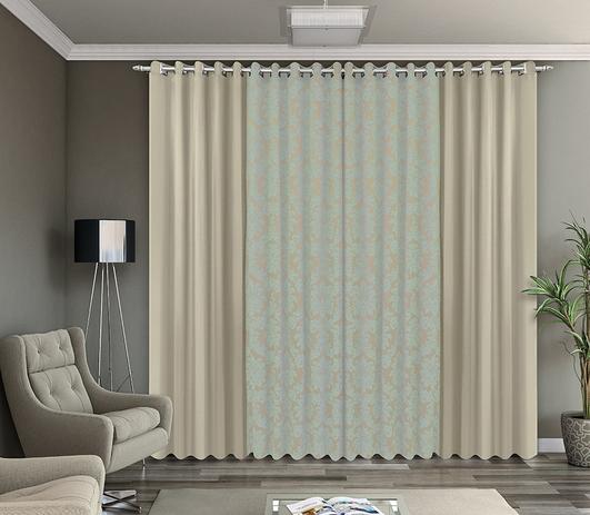 Cortina Jacquard - Medalhão Duo - Bege - 5,60m x 2,50m - P/ Varão - Adomes Menor preço em Cortina Jacquard - Medalhão Duo - Bege - 5,60m x 2,50m - P/ Varão - Adomes