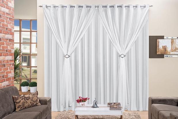 Cortina Jéssica para varão simples 4m Branco - Rose jordão Menor preço em Cortina Jéssica para varão simples 4m Branco - Rose jordão
