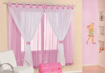 Cortina Juvenil 2,00 x 1,70m para quarto Infantil Voal - Rosa e branco - Meu lar enxovais Menor preço em Cortina Juvenil 2,00 x 1,70m para quarto Infantil Voal - Rosa e branco - Meu lar enxovais