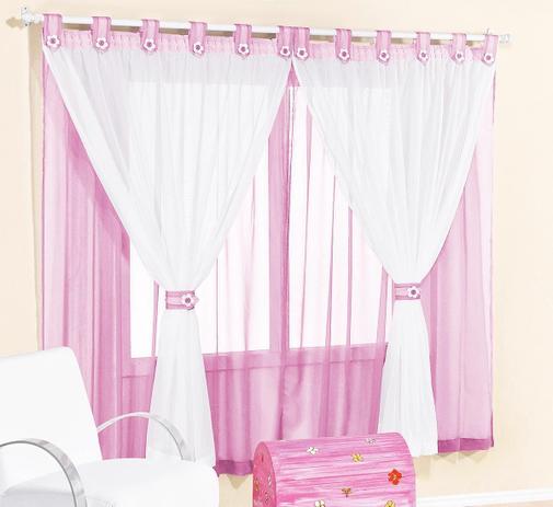 Cortina Juvenil Menina 3 Metros Rosa e Branco Presilha Flor com 1 peça - Aquarela Menor preço em Cortina Juvenil Menina 3 Metros Rosa e Branco Presilha Flor com 1 peça - Aquarela