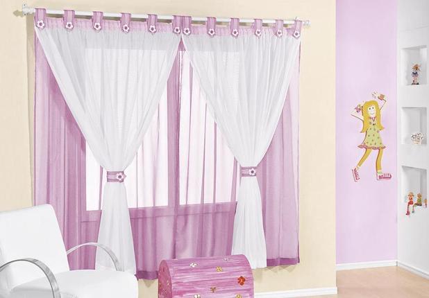 Cortina Juvenil para varão simples 3m Rosa - Rose jordão Menor preço em Cortina Juvenil para varão simples 3m Rosa - Rose jordão