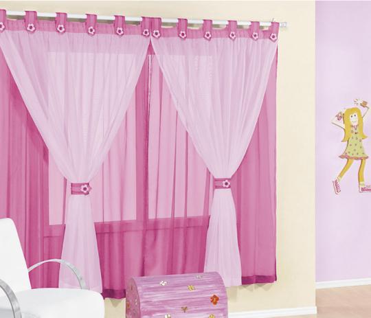 Cortina Juvenil Re9casa 2,00 x 1,70m Varão Simples em Voal - Cor Pink e Rosa Menor preço em Cortina Juvenil Re9casa 2,00 x 1,70m Varão Simples em Voal - Cor Pink e Rosa